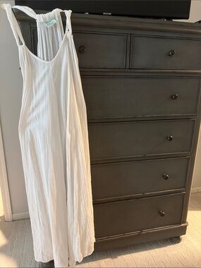 White Flowing Maxi Dress with Tie Straps